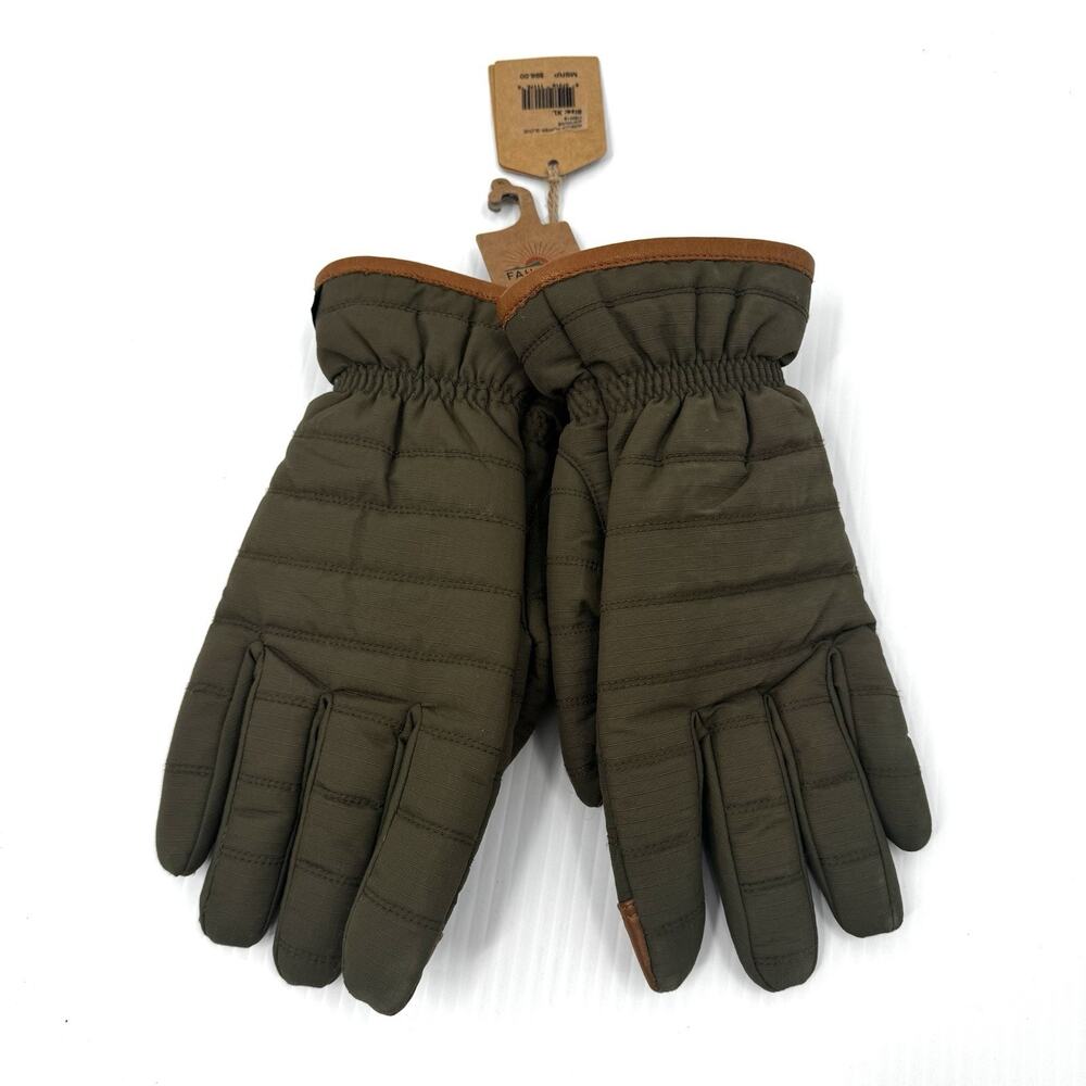 Faherty Ripstop Puffer Gloves Olive Green Size XL NWT MSRP $98